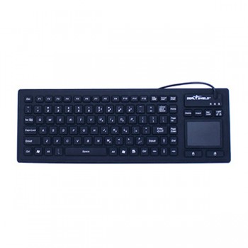 Tastatur Seal Shield S90PG2             wasserdicht, IP68,               antimikrobiell/spülmaschinenfest, Schwarz, USB,   Touchpad, SEAL TOUCH GLOW2